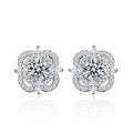 XEA003 925 Sterling Silver Stud Earrings Moissanite for Women Fashion Exquisite Student Girlfriend Jewelry Accessories
