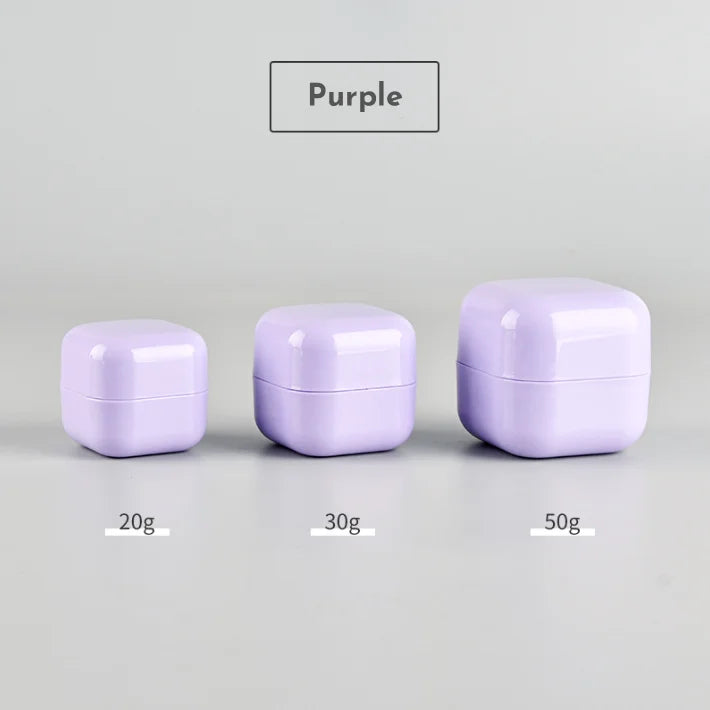 20g 30g 50g Square Round PP Smooth Cream Jar Face Cream Storage Container White Green Purple Lotion Gel Cosmetics Bottles Jars
