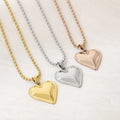 18K Gold Plated Heart Shape Pendant Necklace Minimalist Design Stainless Steel Heart Necklace for Women Jewelry