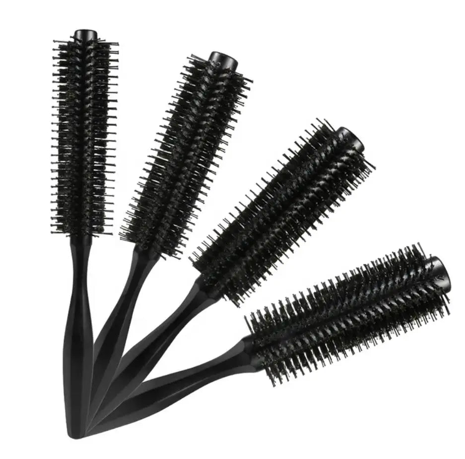 High-Resistant round Wooden Boar Bristle Anti-Static Barrel Hairbrush Custom Logo Price