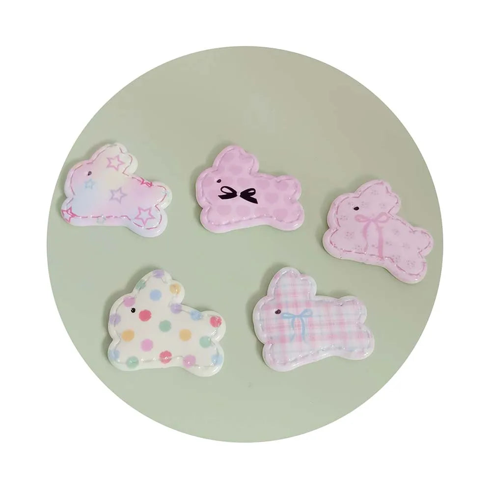 100Pcs Flatback Resin Rabbit Cabochons Embellishments Cute Animal Slime Charms for Phone Case Photo Frame Scrapbooking Decor