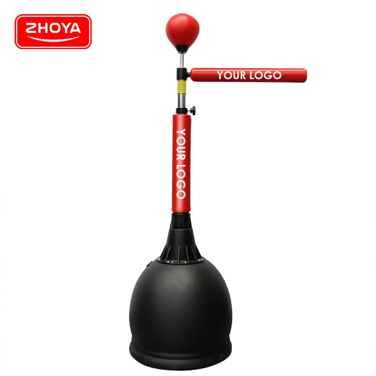 ZHOYA SPORT Free Standing Punching Bag Adjustable Speed Reflex Spinning Bar for Adult Kids with Water & Sand Filling Options