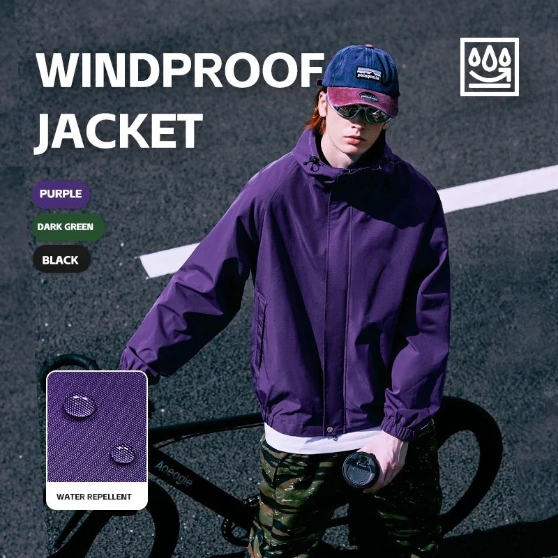 QUICKSHOW Wholesale Outdoor Jacket Plain Double Waterproof Zipper Hoody Hiking Jacket