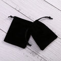 8x10cm Black Velvet Jewelry Cosmetics Pouch Drawstring Pocket Small Storage Bag