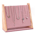 Luxury Velvet Necklace Pendant Bracelet Jewelry Display Stand Real Wooden Frame Factory Direct OEM Service Stock Wholesale