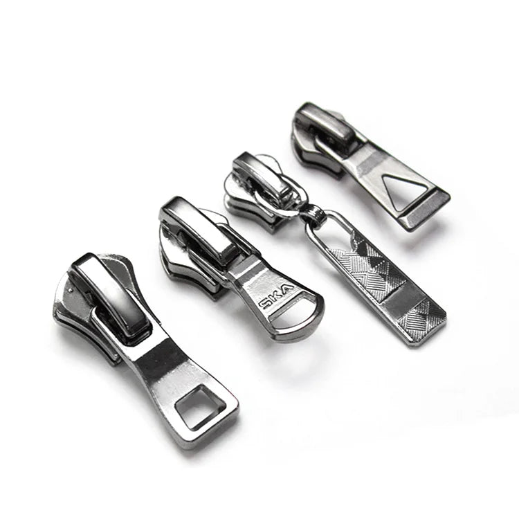 High-grade No. 3 No. 5 No. 8 Nylon Zipper Resin Gun Color Pulling Head Auto Lock Metal Slider Manufacturers Wholesale
