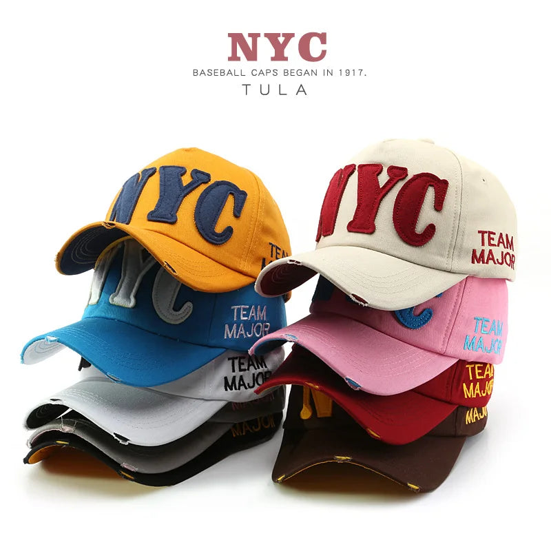 2025 Adjustable NYC Baseball Cap Men's and Women's Running Sunshade Hat Common Fabric Gorras Beisbol
