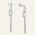 Long Tassel Drop Earrings for Women Wedding Genuine 925 Sterling Silver Sparkling Clear Cz Dangle Earring Luxury Jewelry