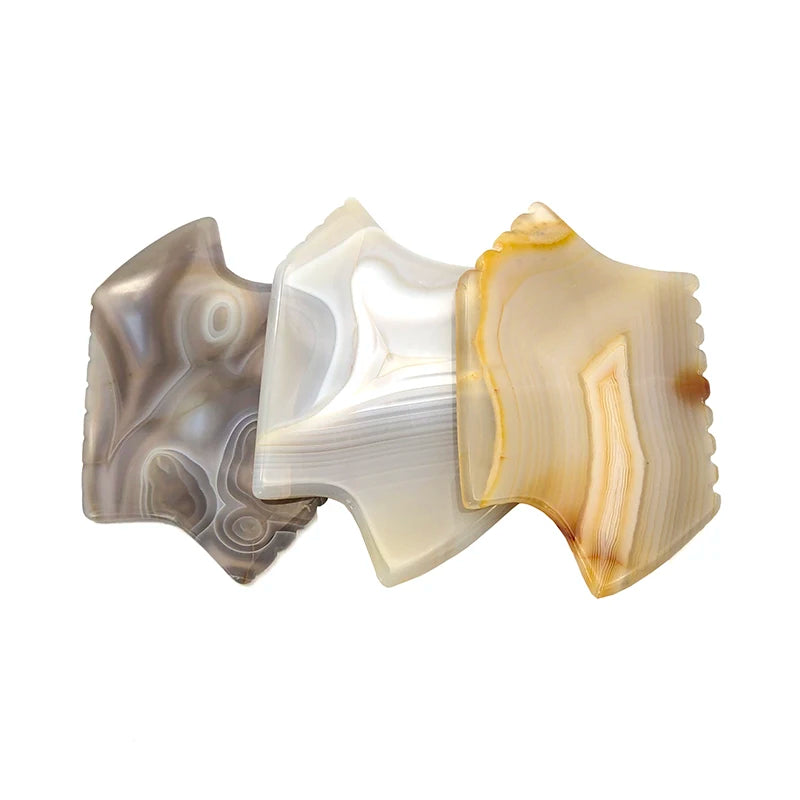 Royal Agate Gua Sha Facial Tool Nephrite Scraping Massage Tool Natural Agate Guasha Board for SPA Acupuncture Therapy