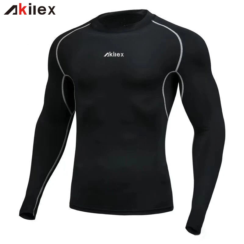 Wholesale New Design Slim Work Out Quick Dry Breathable Compression Spandex Custom logo Fitness Mens Gym Compression Shirt