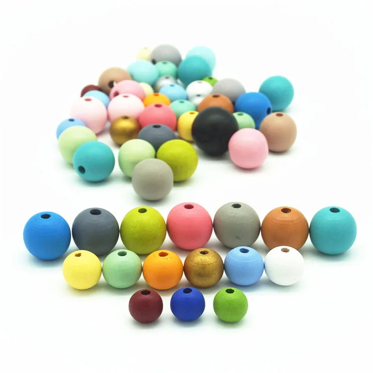 Customized Mixed Color Natural Wooden Beads for Crafts Unfinished Wood Spacer Beads Jewelry Making Home Decoration ACASA ARTO
