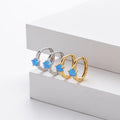 Merryshine 925 Sterling Silver Fashion Jewelry Girls Fine Wholesale Huggie Blue Opal Ear Cuff Hoop Earrings for Women