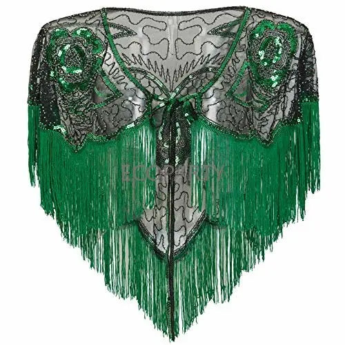 2023 New Women 1920s Shawl Wraps Gatsby Beaded Evening Cape Bridal Shawl for Evening Dresses Wedding Party European Clothing