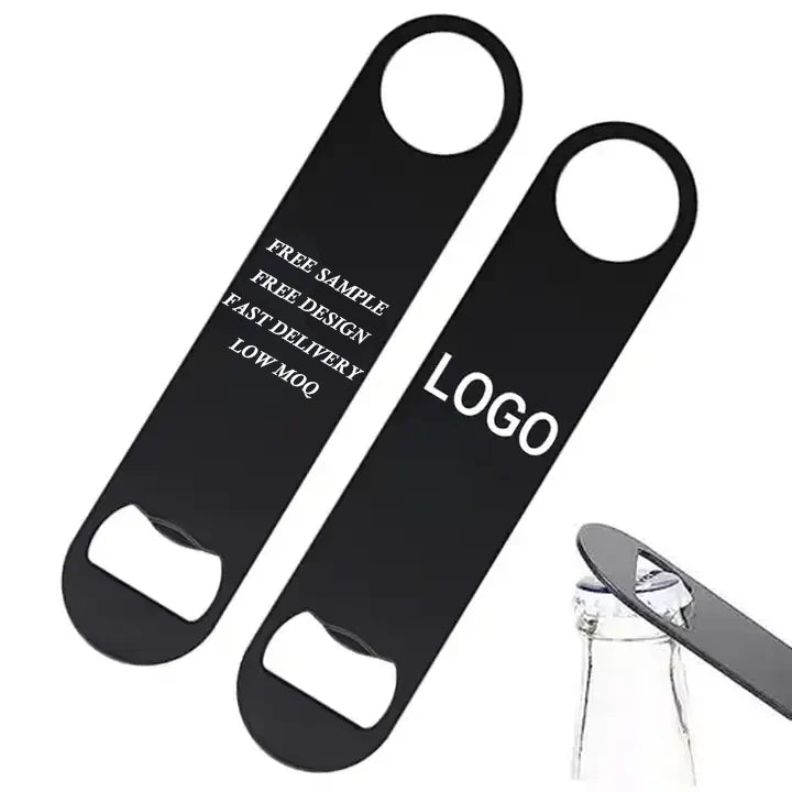 Custom Logo Sublimation Flat Stainless Steel Bottle Opener for Kitchen Bar Restaurant Wedding Gift Promotional Tool Kit