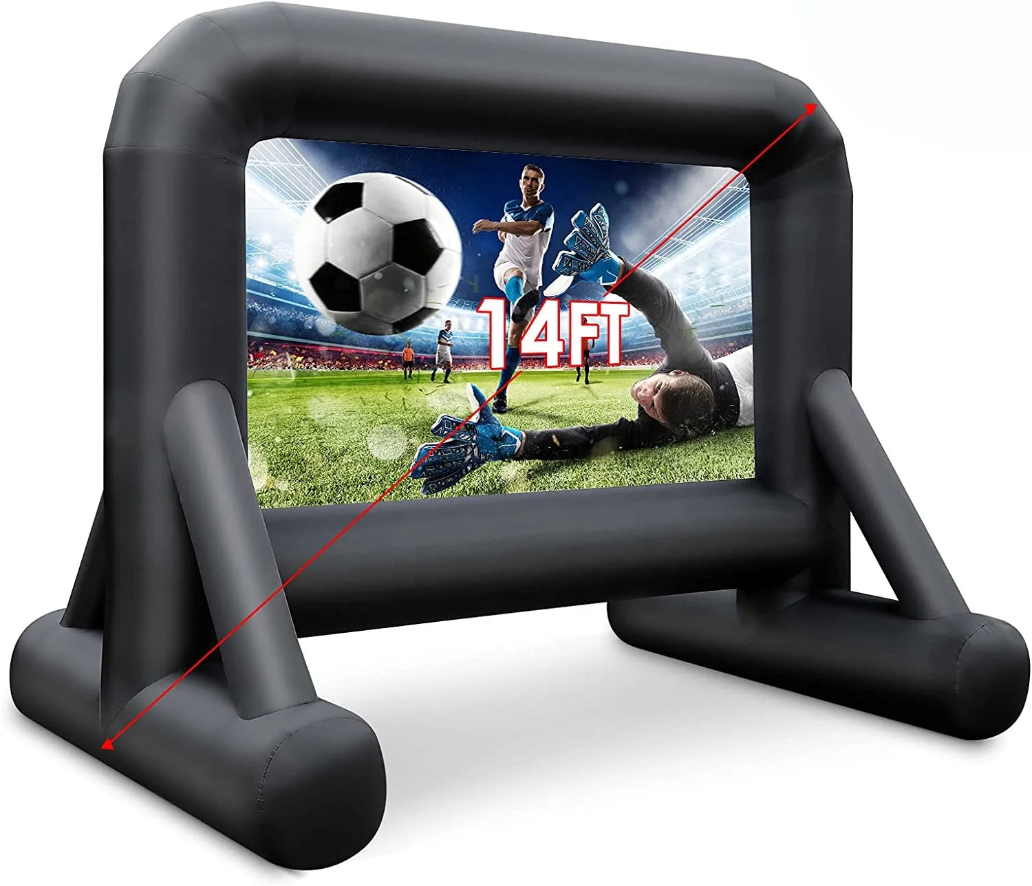6-8 FT Helium-Filled Inflatable Advertising PVC Balloon Waterproof Outdoor Mega Movie Projector Screen UV/Silk-Screen Model