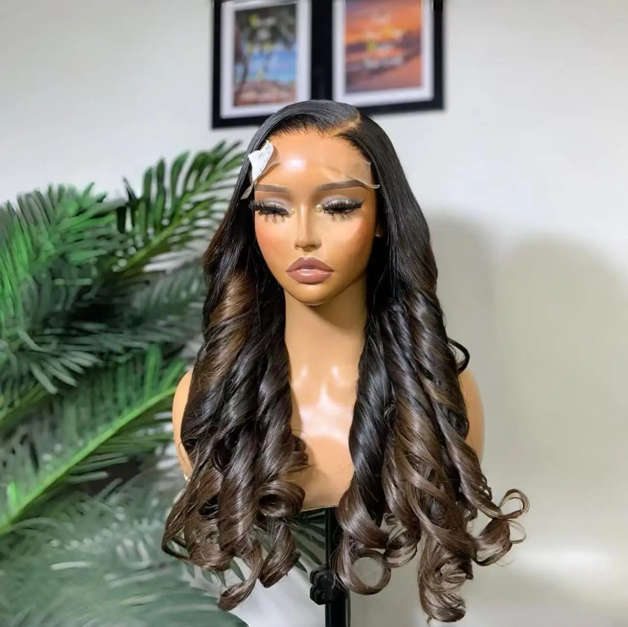 Luxurious 150Density Glueless 13*4 Lace Front Human Hair Wig 24 Inches Super Double Drawn Bouncy Curly Wig