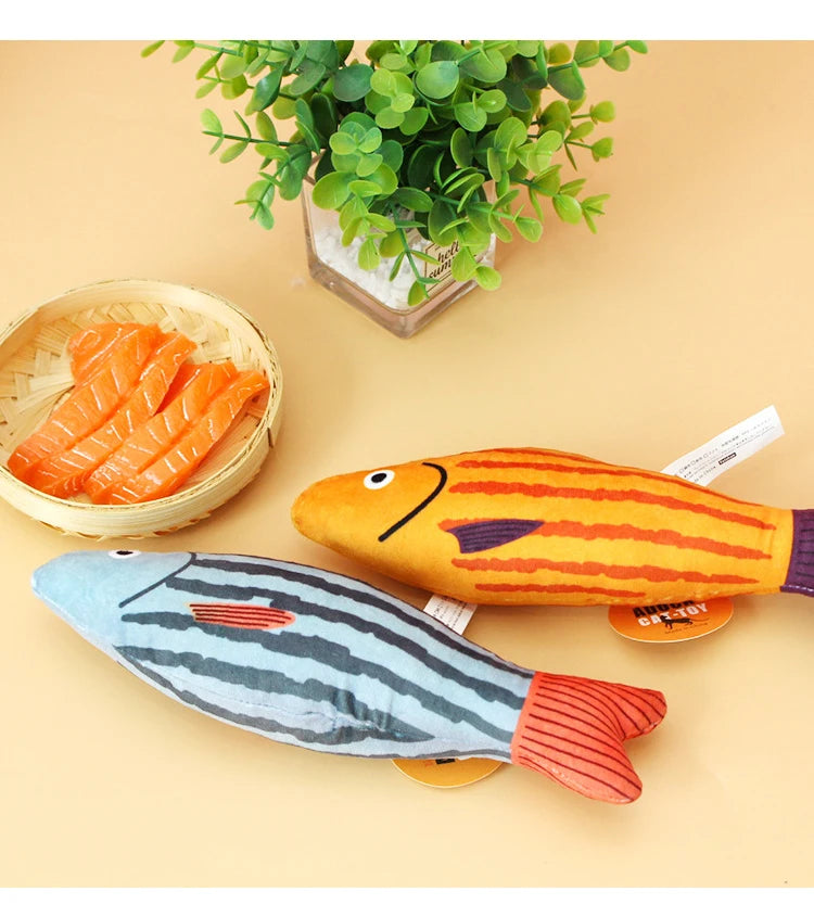Wholesale Catnip Bell Included Cat Plush Fish Toys