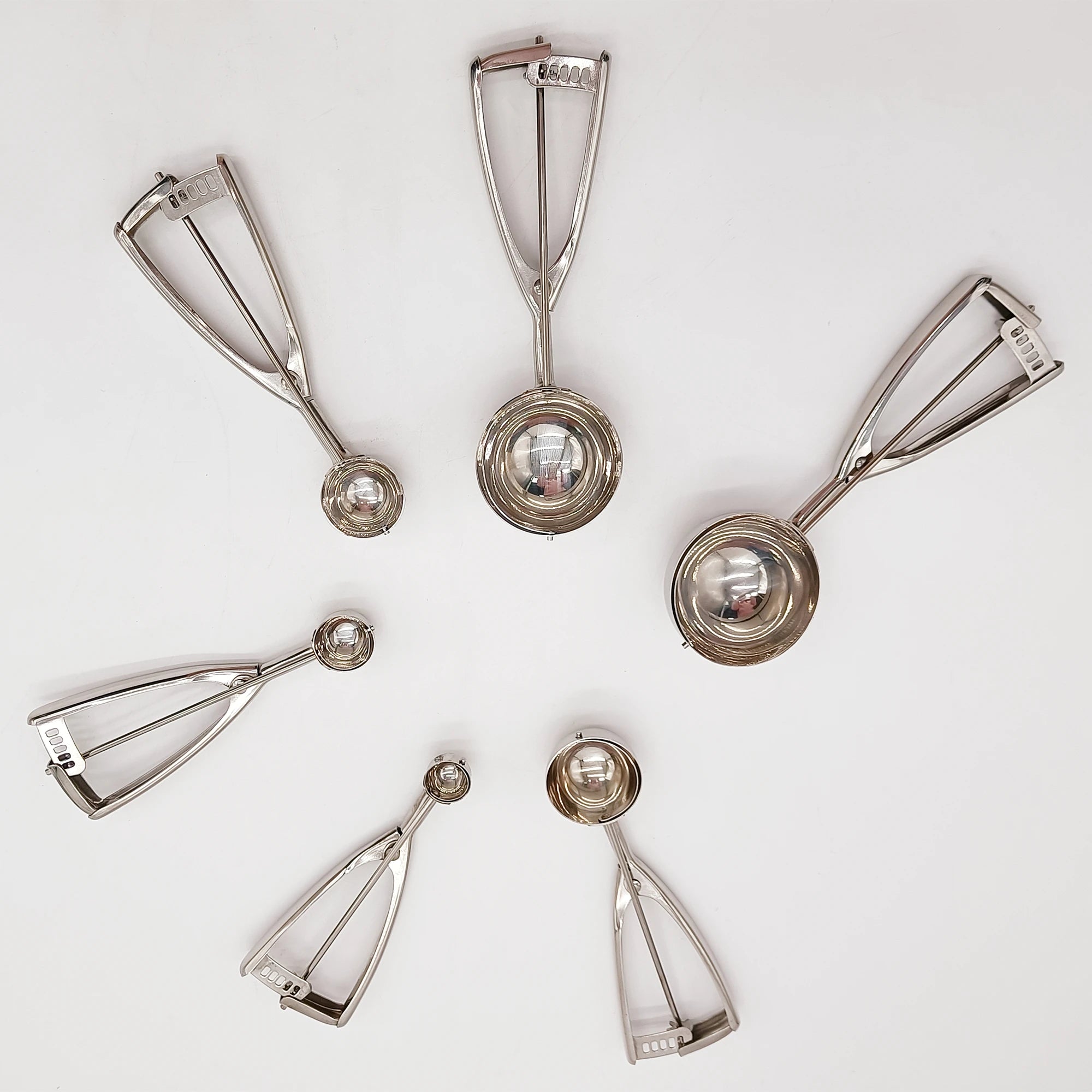 25MM Stainless Steel Ice Cream Scoop With Trigger Release Large/Medium/Small Cookie Scooper for Baking Cookie Fruit Ice Cream