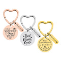 Ywganggu Round Metal Plate Keychain Customize Laser Stainless Steel Wire Keychain for Mom`s Day Gift Wholesale