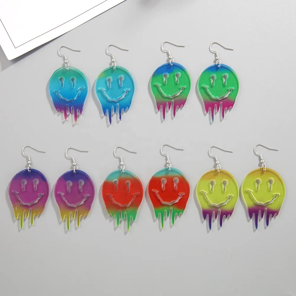 Helloween Trendy Multi-Color Acrylic Resin Horrible Scary Ghost Drop Earring Wedding-DÃ©cor Dangle Earrings