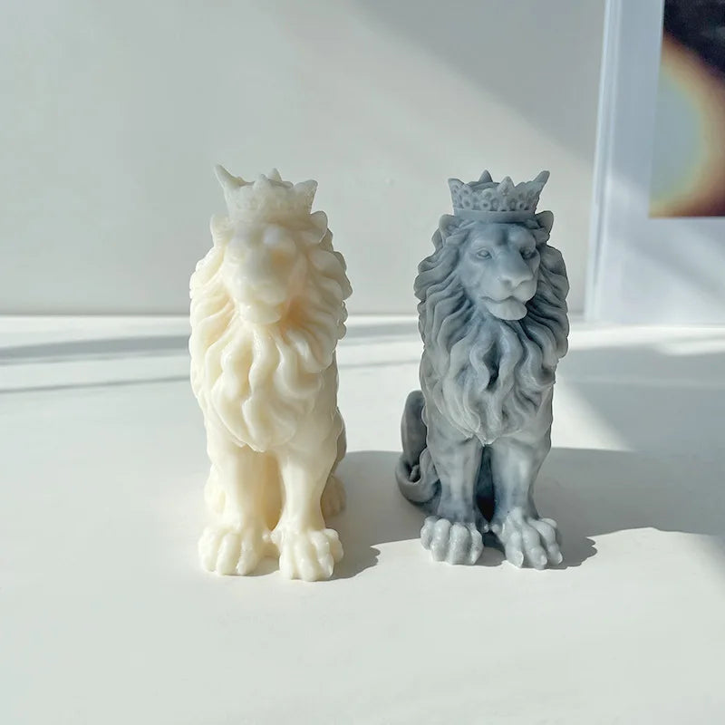 3d Lion Ornament Mold for Home Decoration Moldes Aromatherapy Candle Silicone Mold for Handmade Desktop Decoration Gypsum