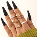 6pcs/sets Retro Crystal Star Colorful Knuckle Rings for Women Midi Joint Ring Sets for Charms Open Knuckle Ring Bohemia Jewelry