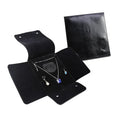 High Quality Black PU Leather Jewelry Boxes Foldable Necklace Pouch Bag with Velvet Lining for High-End Packaging