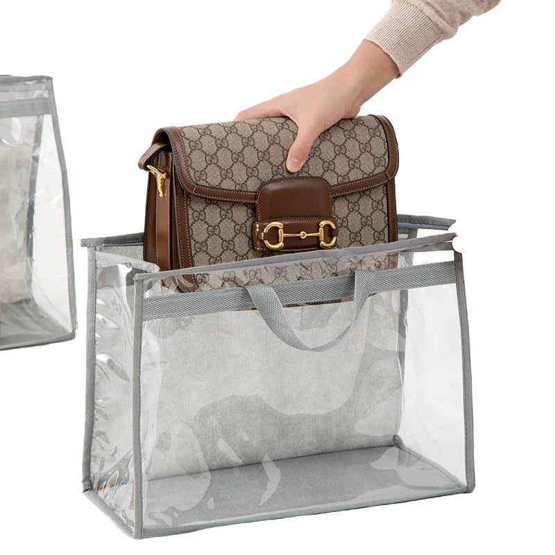 Lady Fashion Portable Non-Woven Dustproof Storage Bag Transparent Moisture-Proof National Style Wardrobe Hanging Organizer for MegaBDM