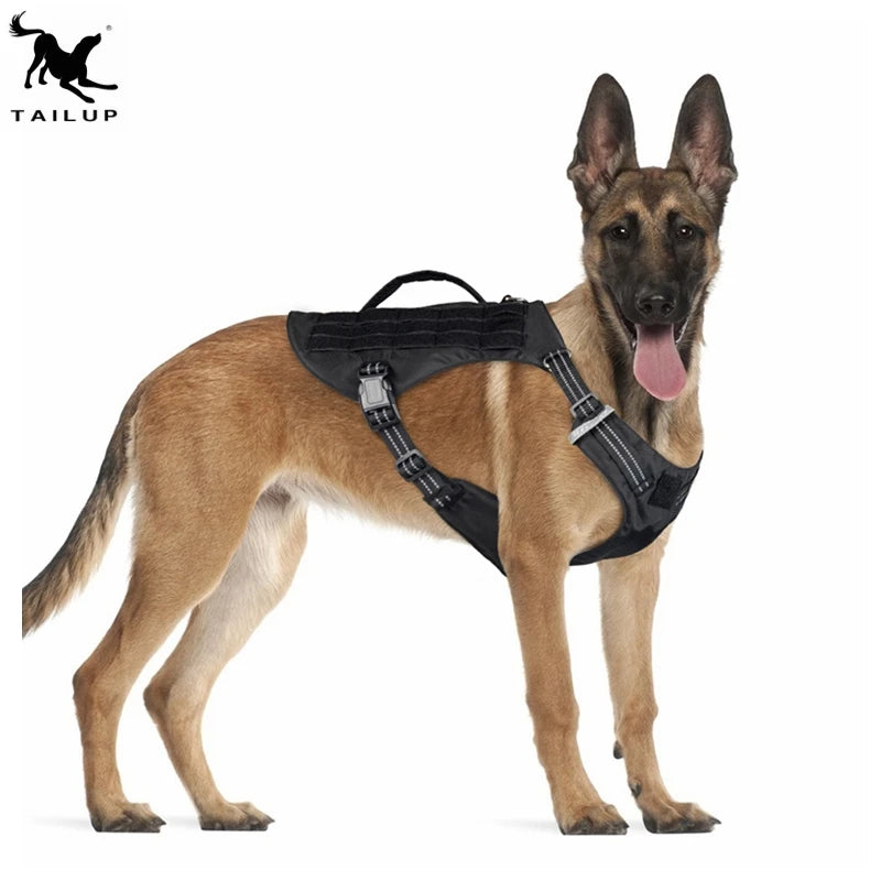 For Adjustable Reflective Solid Lightweight Polyester Dog Harness Vest for Large Medium XL Dogs Quick Release Buckle Closure