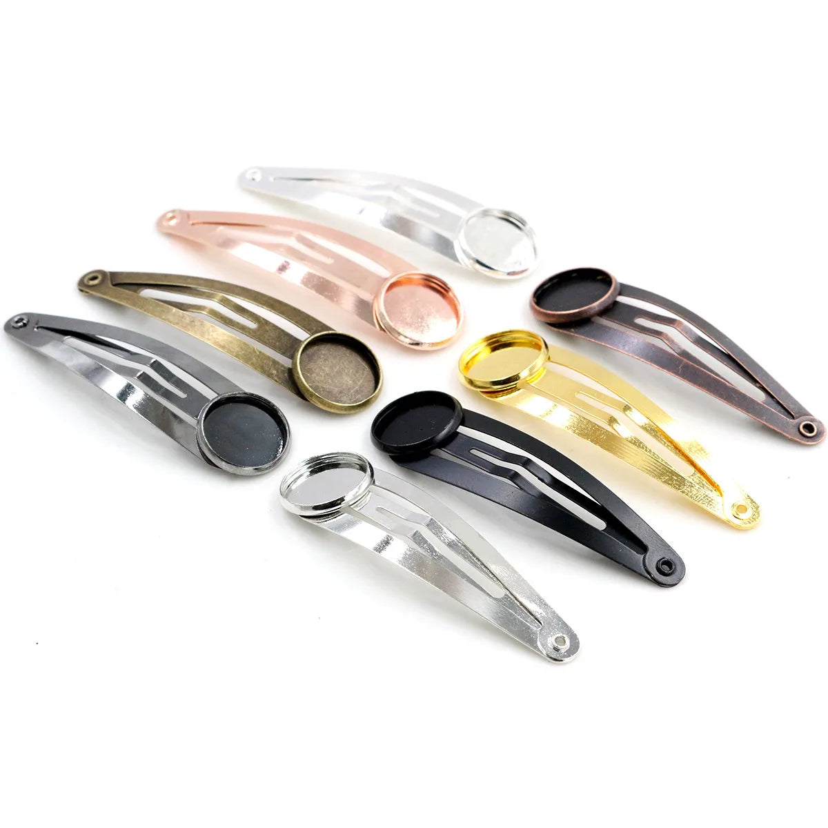 10pcs/lot 12mm High Quality Classic Hairpin Clips Base Settings Copper Material Cabochon Cameo Blank Base DIY Jewelry Findings