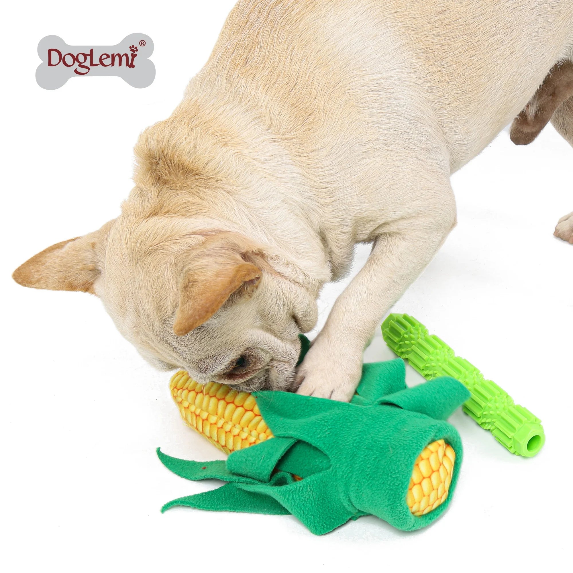 Pet chew toys Corn Design 2 in 1 Snuffle Soft Fleece Washable Dog Toys Chew Plush Pet Dog Toy
