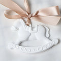 White Horse Scented Ceramic Hanging Wardrobe Car Air Freshener Aroma Plaster Porcelain Flower Home Fragrance Oil Diffuser