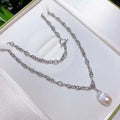 Great AAAA Grade Platinum Plated Baroque Pearl Necklace Universal Buckle Pendant Freshwater Natural Pig Nose Design Hiphop Style