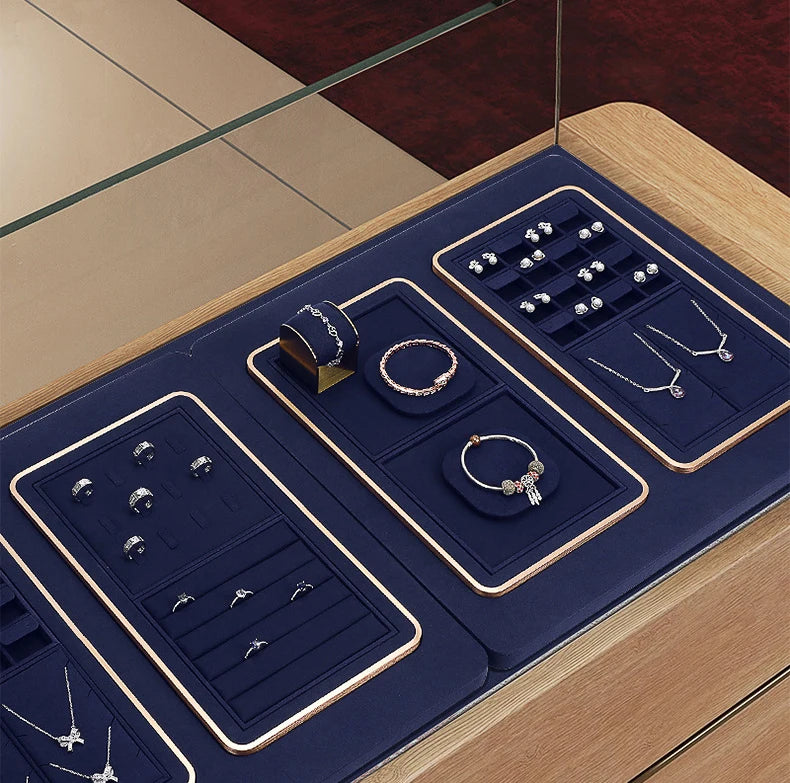 Dark Blue New Style Ring Display Pendant Bracelet Necklace Display Tray for Jewelry Shop Innovative Jewelry Packaging Display