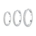 Simple 925 Sterling Silver Hoop Earrings Women Minimalist Round Loop Circle Cubic Zirconia Huggie Hoop Earrings Jewelry