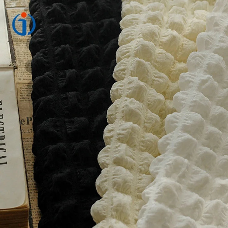 Eco-friendly 4 Way stretch bubble yarn-dyed dobby jacquard fabric embossed bubble jacquard texture fabric for dress bags