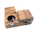 Vintage Solid Wood Wedding Double Ring Carrier Box with Lock