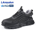 LAnoudun Outdoor Winter Warm Safety Shoes with Steel Toe Anti-smashing Anti-stabbing Features for Factory Work Plastic Outsole