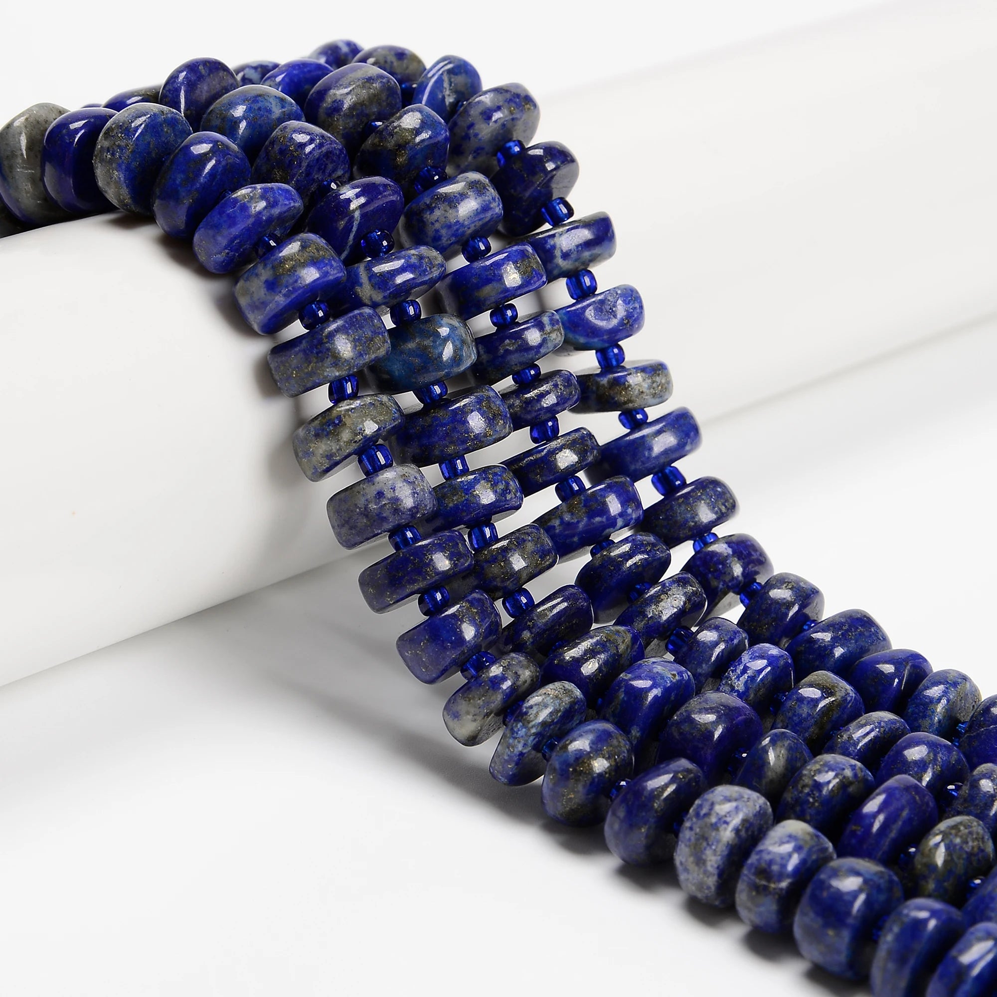 Loose 6x8mm Black Moonstone Beads Strands Faceted Rondelle Gemstone Beads 4x6 Lapis Wheel Discs Beads