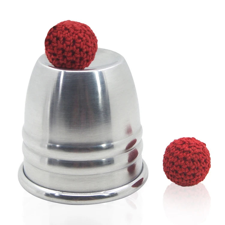 Professional Close-Up Magic Set Metal Magic Chop Cup and Ball Trick Prop