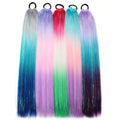 26 Inch Jumbo Ponytail Extensions With Tinsel Hair Shiny DIY Ponytail With Hair Kids Ponytail Braids Extensions