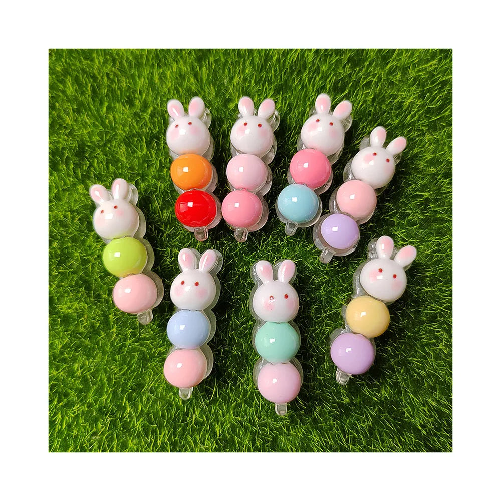 Spring Color Rabbit Sweet Gourd Flat Back Resin Cabochons Phone Decoration Scrapbook Making DIY Craft