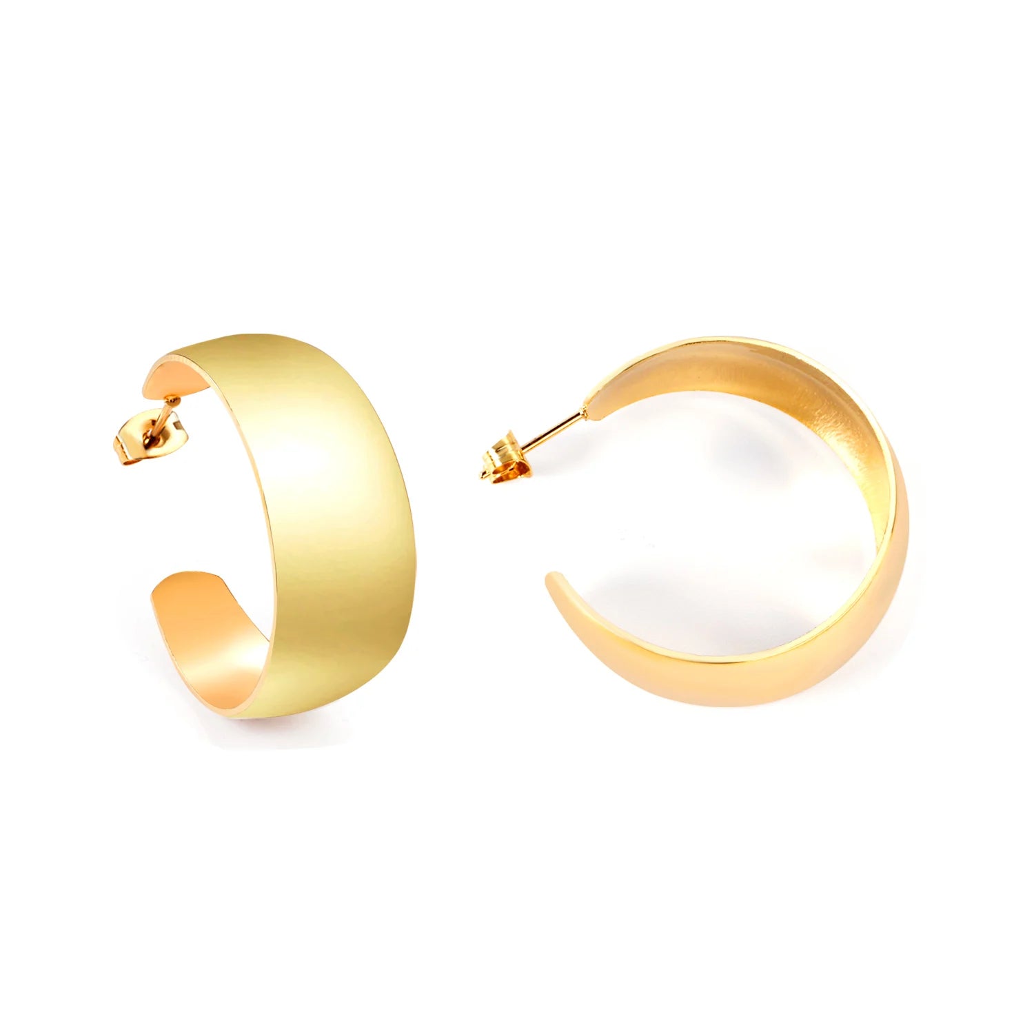 New Girl Love Personality Full Matching Gold-Plated Fashion Stud Earrings Round Stud Earrings