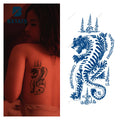 BXTAT Semi Permanent Blue Genipa Juice Tattoos of Manchurian Tiger Peacock Moon Mandala Geometric Pattern Feathering GZ295to300
