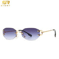 STORY CC2A290 Narrow Lens UV400 Retro Rimless Women Men Sunglasses Custom logo Vintage Square Sunglasses