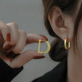 Trend Luxury Huggies Stainless Steel 18k Gold Plated Letter D Hoop Earrings Woman