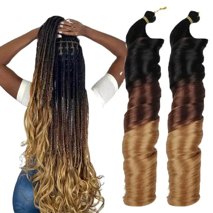 22-24inch 150g Colorful French Curls Spiral Curl Hair Extension Wavy Braiding Hair  Curl Braids