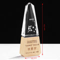 Factory Wholesale K9 Blank Crystal Glass Trophy Custom Laser Engraving Logo Personalized Promotional Gift Wooden Base DIY UV