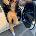Custom Tie Dye Print Winter Two Piece Pants Set Fall Women's Clothing Zipper Crop Hoodies Jogger Sweatsuits 2024