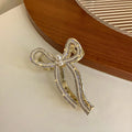 New Listing Ribbon  Hair Accessories Stylish With Rhinestone Hair Claw Bow Hair Claws for Womens
